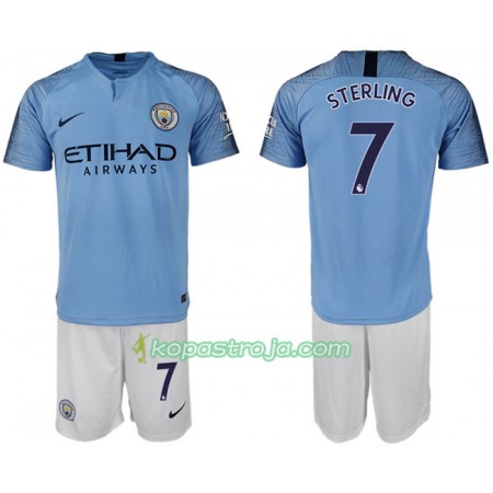 Billiga Fotbollströjor Manchester City STERLING 7 Barn Hemma tröja 2018/19 Kortärmad
